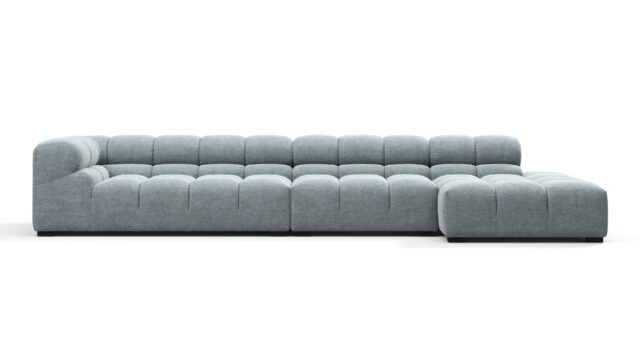 The Tufty – Cerulean Chenille, Sectional Large Chaise (Right)