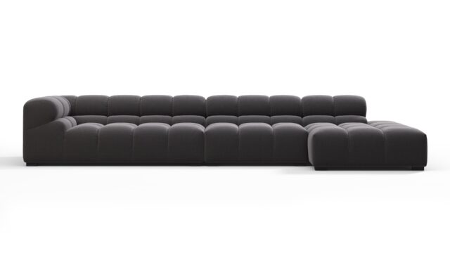 The Tufty – Ink Brushed Weave, Sectional Large Chaise (Right)
