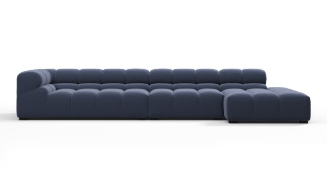 The Tufty – Royal Blue Wool, Sectional Large Chaise (Right)