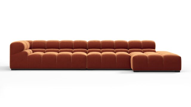 The Tufty – Spice Velvet, Sectional Large Chaise (Right)