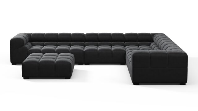 The Tufty – Black Velvet, Large Corner (Right) – Sectional