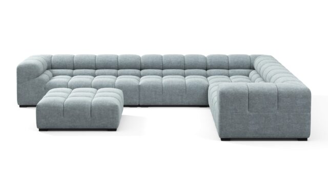 The Tufty – Cerulean Chenille, Large Corner (Right) – Sectional