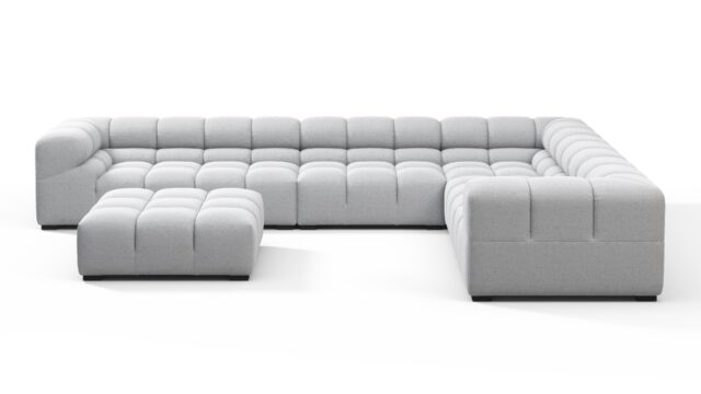 The Tufty – Light Gray Wool, Large Corner (Right) – Sectional