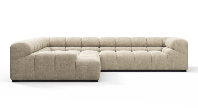The Tufty – Beige Gray Chenille, Corner (Left) – Sectional