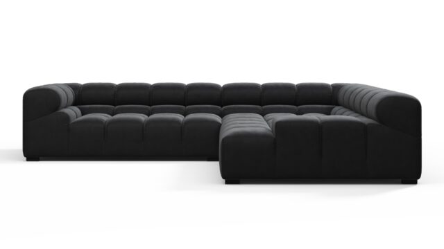 The Tufty – Black Velvet, Corner (Right) – Sectional