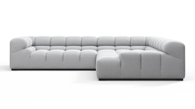 The Tufty – Light Gray Wool, Corner (Right) – Sectional