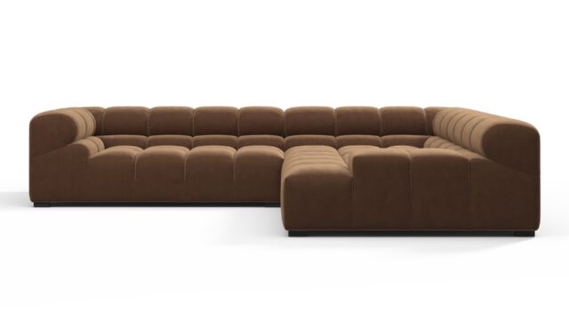 The Tufty – Mocha Velvet, Corner (Right) – Sectional