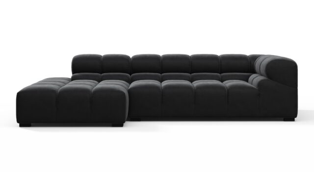 The Tufty – Black Velvet, Small L (Left) – Sectional