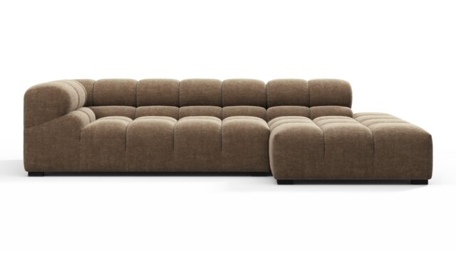 The Tufty – Cappuccino Brown Chenille, Small L (Right) – Sectional