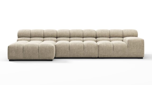 The Tufty – Beige Gray Chenille, Small Chaise (Left) – Sectional