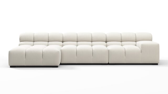 The Tufty – Oatmeal Brushed Weave, Small Chaise (Left) – Sectional