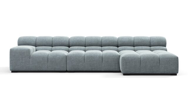 The Tufty – Cerulean Chenille, Small Chaise (Right) – Sectional