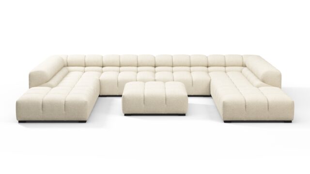The Tufty – Eggshell Boucle, U Shape – Sectional
