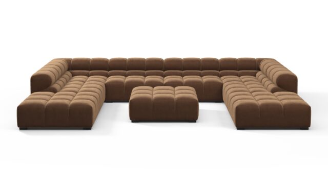 The Tufty – Mocha Velvet, U Shape – Sectional