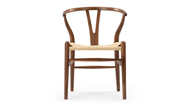 Danish Wishbone Dining Chair – Walnut with Black Seat