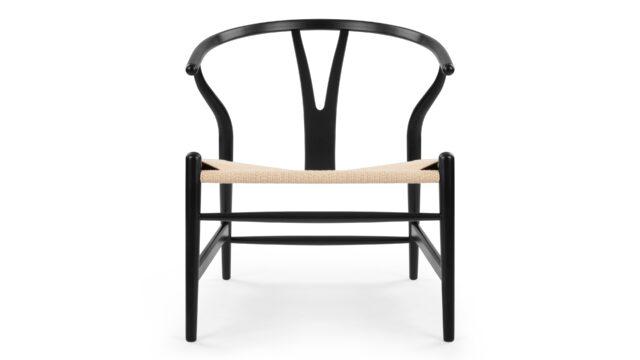 The Wish – Black with Natural Seat, Lounge Chair