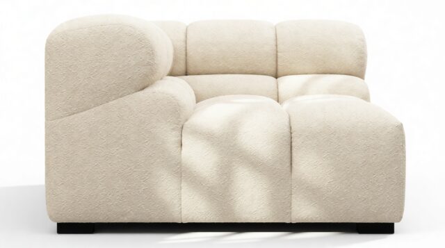 The Tufty – Eggshell Boucle, Corner (Left)