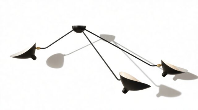 The Mouille – Black, 3 Arm Spider Ceiling Lamp