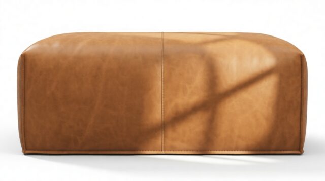 The Bambole – Distressed Brown Premium Leather, Ottoman