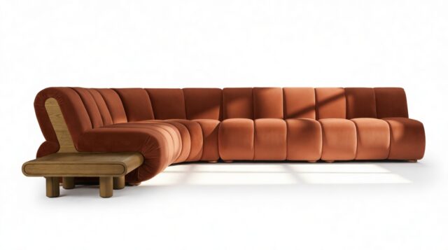 The Rivière – Russet Plush Velvet, Sectional (Large Left Corner)
