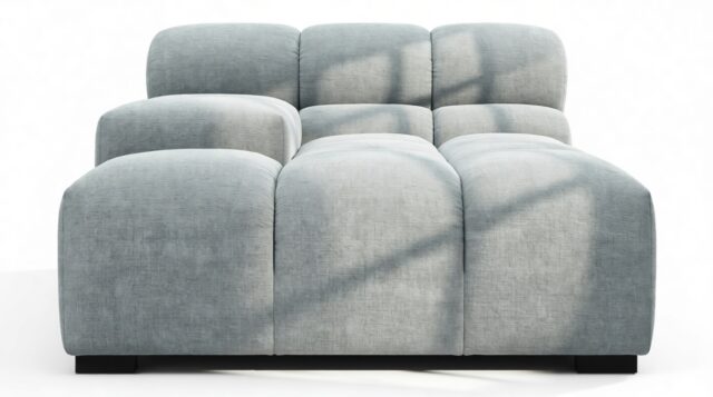 The Tufty – Cerulean Chenille, Deep Armrest (Left)