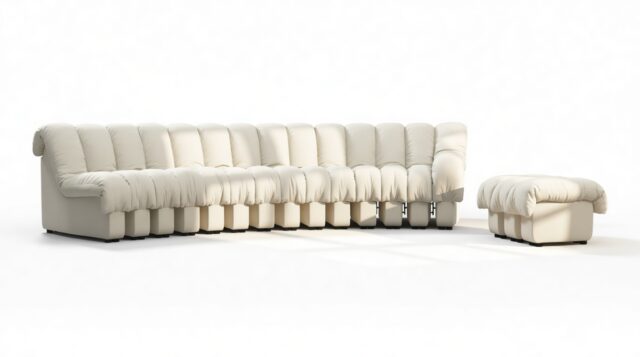 The DS 600 – Cream Vegan Leather, Sectional, Combination 2, Right Arm