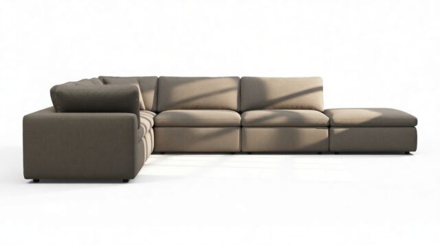 The Ciel – Coffee Brushed Weave, Sectional (Left Corner)