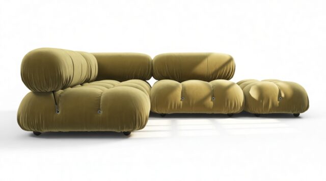 The Bellini – Olive Gold Velvet, Sectional (Small Left Corner)