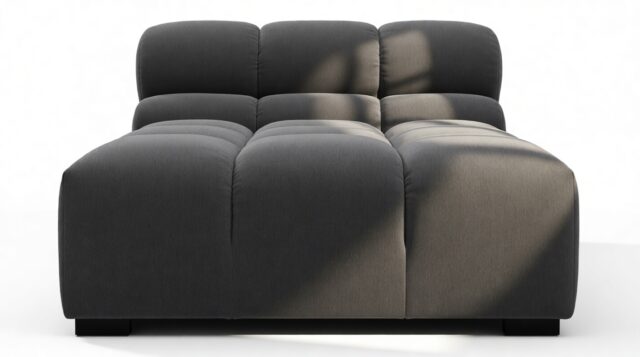 The Tufty – Ink Brushed Weave, Armless Chaise