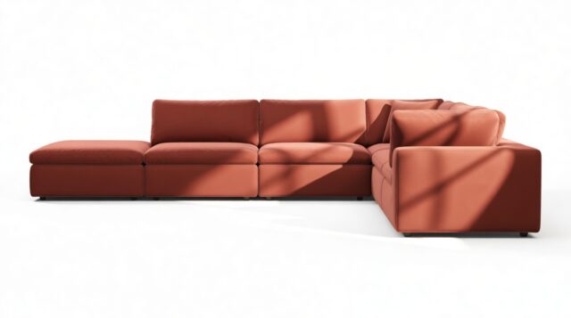 The Ciel – Cinnamon Velvet, Sectional (Right Corner)