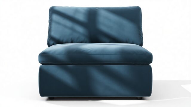 The Ciel – Prussian Blue Luxe Velvet, Armless Module