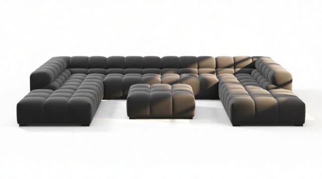 The Tufty – Ink Brushed Weave, U Shape – Sectional