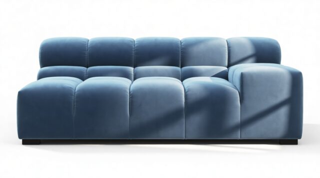 The Tufty – Aegean Blue Velvet, Extra Large Armrest (Right)