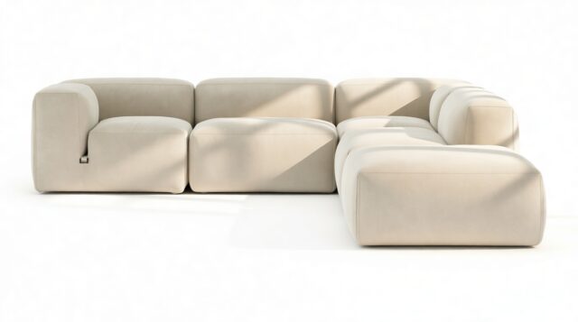 The Le Mura – Eggshell Vegan Suede, Right Corner