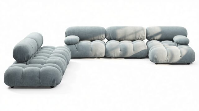 The Bellini – Cerulean Chenille, Sectional (Large Left Corner)