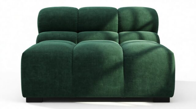 The Tufty – Forest Green Chenille, Armless Module