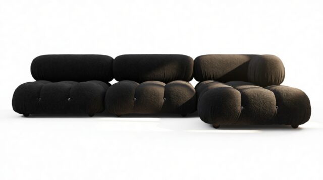 The Bellini – Black Boucle, Sectional (Right Chaise)