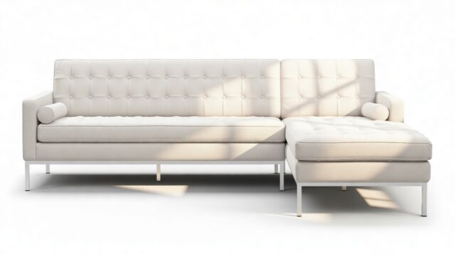 The Florence – Snow White Wool, Three Seater Sofa