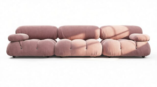 The Bellini – Dusty Pink Chenille, Three Seater Sofa