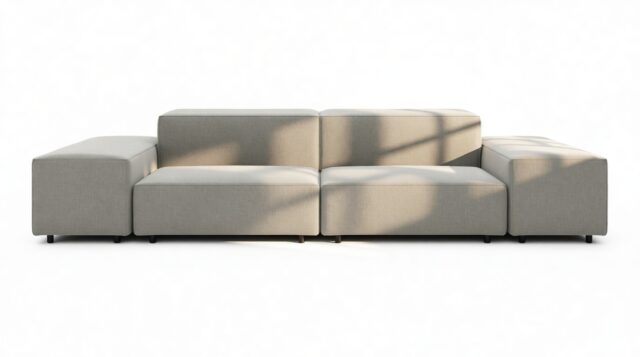 The Extrasoft – Soft Gray Brushed Weave, Two Seater Sofa