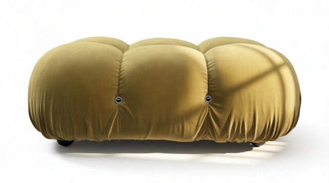 The Bellini – Olive Gold Velvet, Ottoman