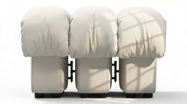 The DS 600 – Cream Vegan Leather, Ottoman