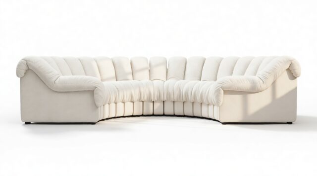 The DS 600 – White Boucle, Sectional, U Shape