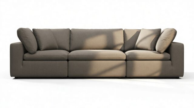 The Ciel – Coffee Brushed Weave, Three Seater