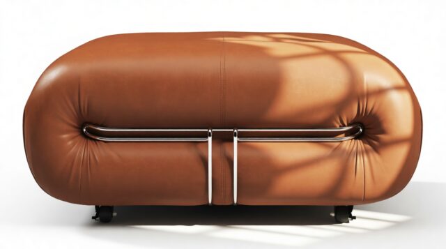 The Soriana – Tan Premium Leather, Ottoman