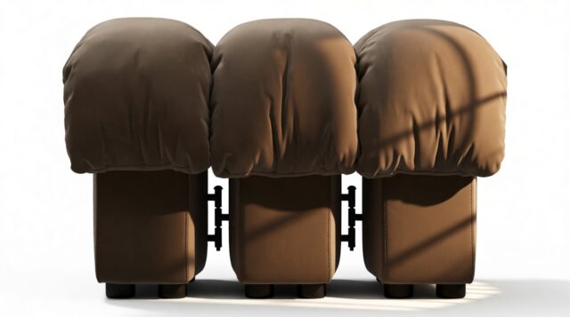 The DS 600 – Distressed Brown Vegan Leather, Ottoman