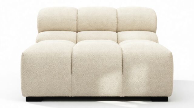 The Tufty – Eggshell Boucle, Armless Module