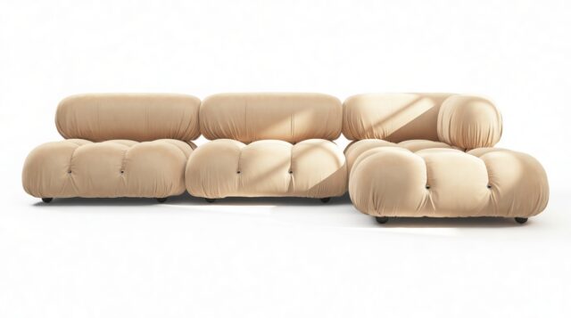 The Bellini – Ecru Velvet, Sectional (Right Chaise)