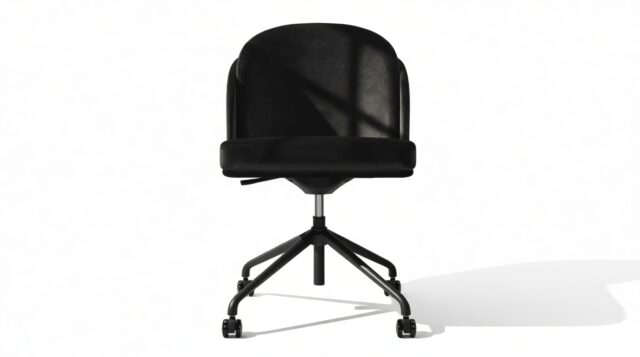The Baruch – Black Velvet with Black Legs, Desk Chair