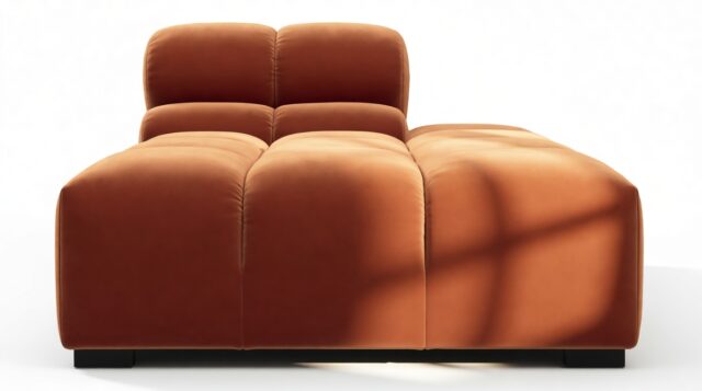 The Tufty – Spice Velvet, Armless Chaise (Right)